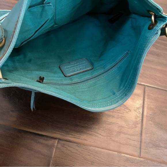 Fossil Genuine Leather Women's Blue Handbag One Size - Picture 7 of 10